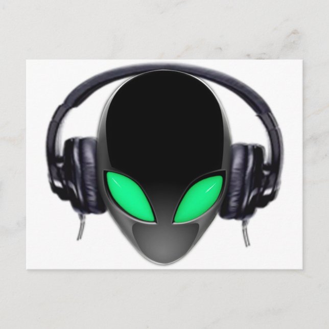 Alien Music Lover DJ - Smooth Cetacean Postcard (Front)