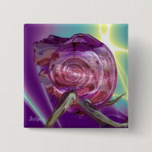 ALIEN NEREIDE /NYMPH OF WATER,PINK SEASHELL Sci-Fi 2 Inch Square Button