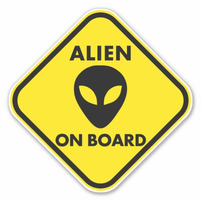 ALIEN ON BOARD CAR BIG DECAL STICKER (Front)
