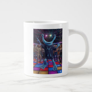 Alien on Dance Floor, Smiling alien,  Large Coffee Mug