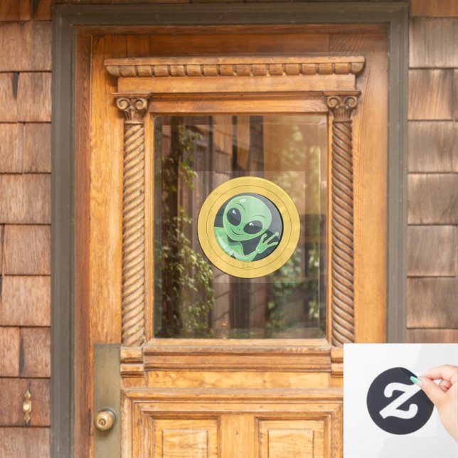 Alien Onboard Funny Boat Porthole Window Cling (Home Door)