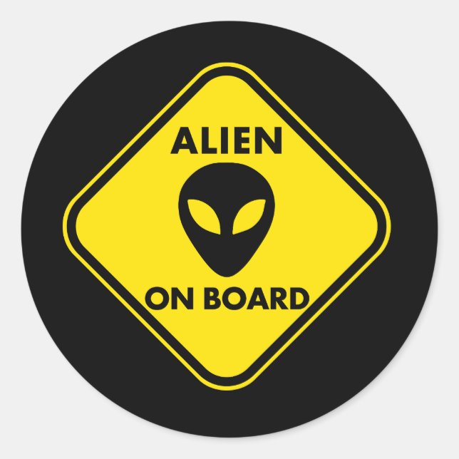 ALIEN ONBOARD FUNNY STICKERS (Front)