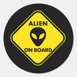 ALIEN ONBOARD FUNNY STICKERS