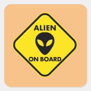 ALIEN ONBOARD FUNNY STICKERS