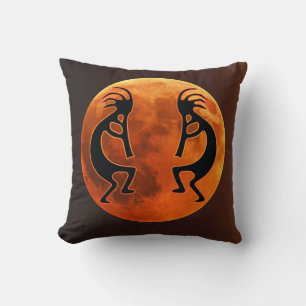 Alien or Life Blood Moon Kokopelli  Throw Pillow