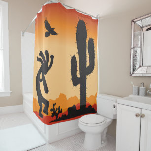 Alien or Life Form Desert Kokopelli Shower Curtain