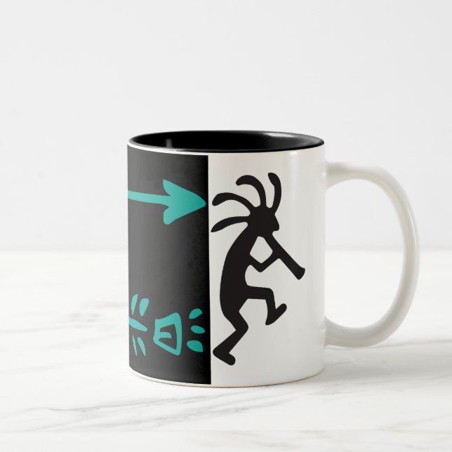 Alien or Life Form Desert Kokopelli Two-Tone Coffe Coffee Mug (Right)