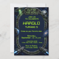 Alien Out of the World Birthday Outer Space Galaxy