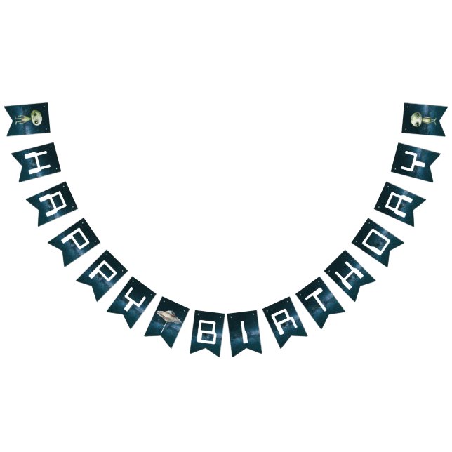 Alien Outer Space Happy Birthday Bunting Flags (All)