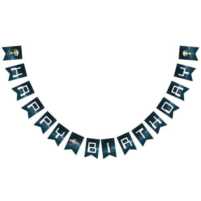 Alien Outer Space Happy Birthday Bunting Flags (All)