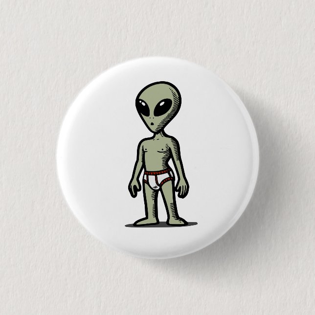 Alien Pants 1 Inch Round Button (Front)