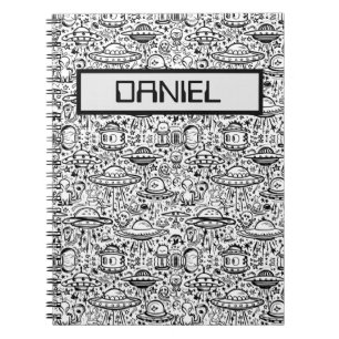 Alien Pattern Personalized Notebook