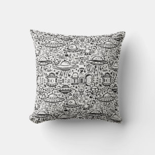 Alien Pattern Throw Pillow