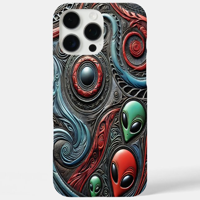 Alien Patterns Unveiling Cosmic Secrets Case-Mate iPhone Case (Back)
