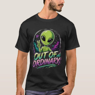 Alien Peace Sign Out Of Ordinary Retro Space Tee