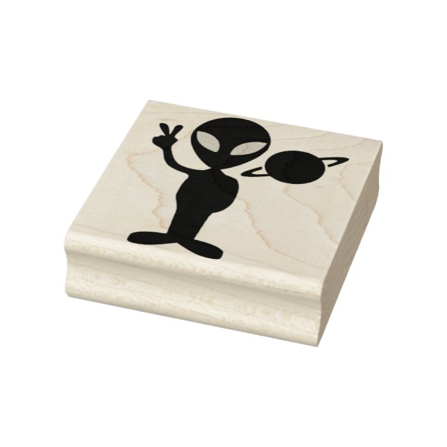 Alien peace sign rubber stamp (Stamp)