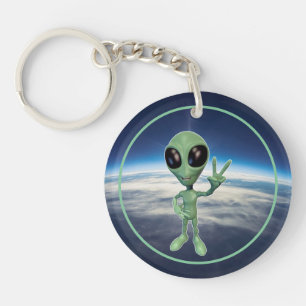 Alien - Peace V Sign Keychain