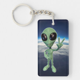 Alien - Peace V Sign Keychain