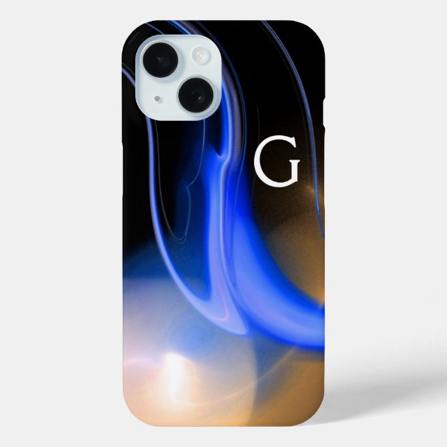 ALIEN PEARL / BLUE BLACK WHITE ABSTRACT Monogram Case-Mate iPhone Case (Back)