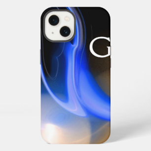 ALIEN PEARL / BLUE BLACK WHITE ABSTRACT Monogram iPhone 13 Case