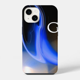ALIEN PEARL / BLUE BLACK WHITE ABSTRACT Monogram iPhone 14 Case