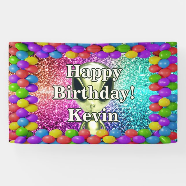 Alien Personalized character birthday banner (Horizontal)