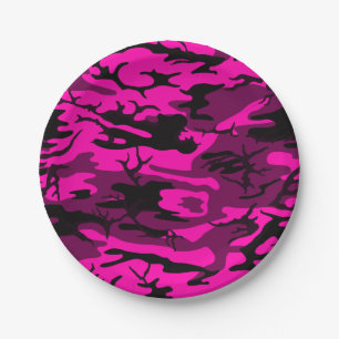 Alien Pink Camo Paper Plate
