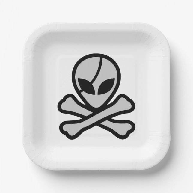 Alien Pirate Paper Plate (Front)