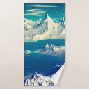 Alien Planet - 3D ed Computer Artwork. Rocks and s Bath Towel