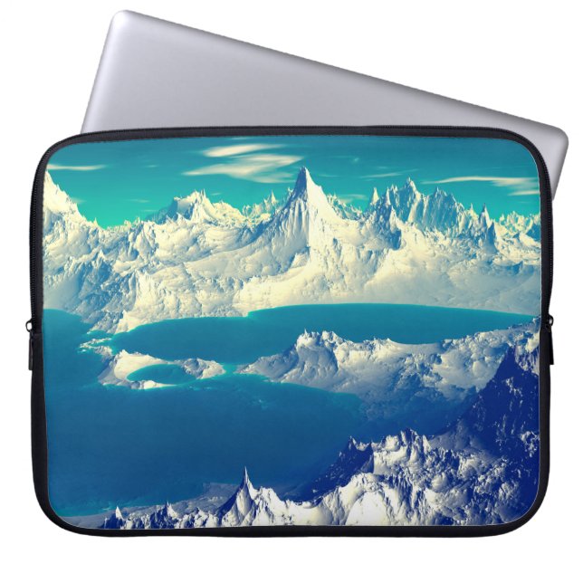 Alien Planet - 3D ed Computer Artwork. Rocks and s Laptop Sleeve (Front)