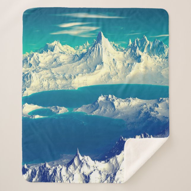 Alien Planet - 3D ed Computer Artwork. Rocks and s Sherpa Blanket (Front)