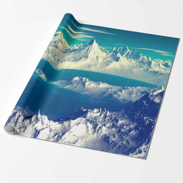 Alien Planet - 3D ed Computer Artwork. Rocks and s Wrapping Paper (Unrolled)