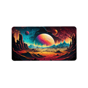 Alien planet adventure label