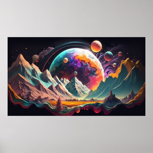 Alien planet illustration poster (Front)