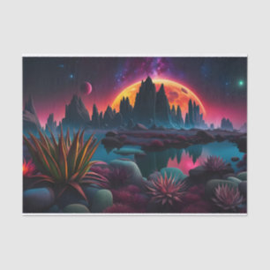 Alien planet Setting Moon Tissue Paper