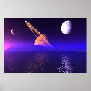 Alien Planetscape Poster