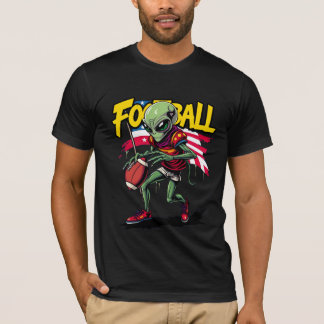 alien playing american football style graffiti T-Shirt