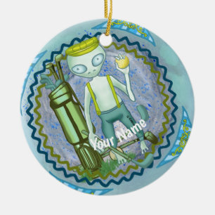 Alien playing Golf ornament