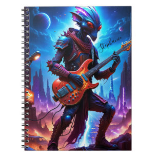 Alien Playing Guitar Notebook