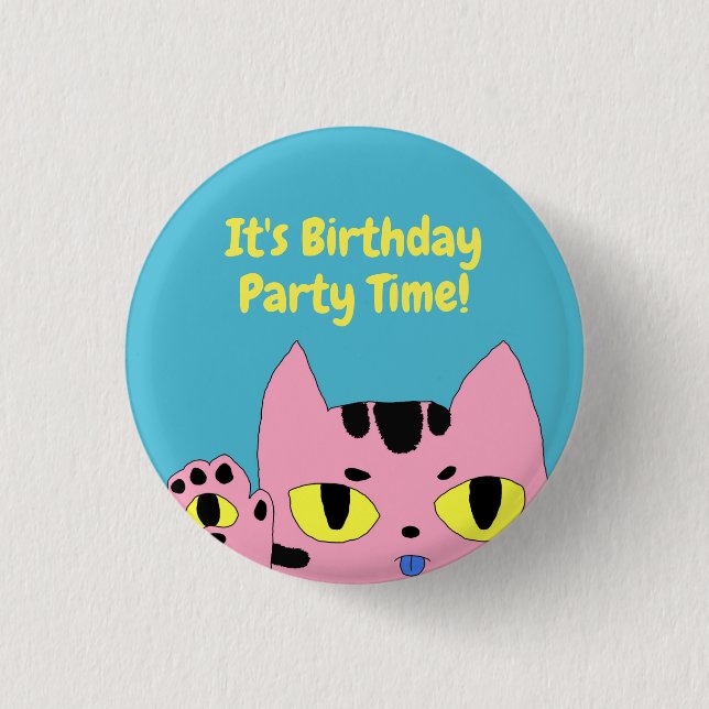 Alien Pocket Cat 1 Inch Round Button (Front)