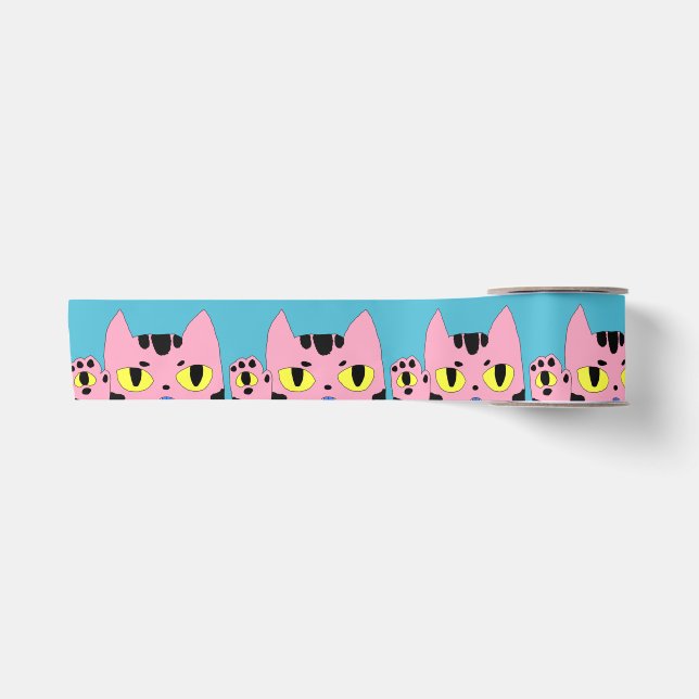 Alien Pocket Cat Satin Ribbon (Front)
