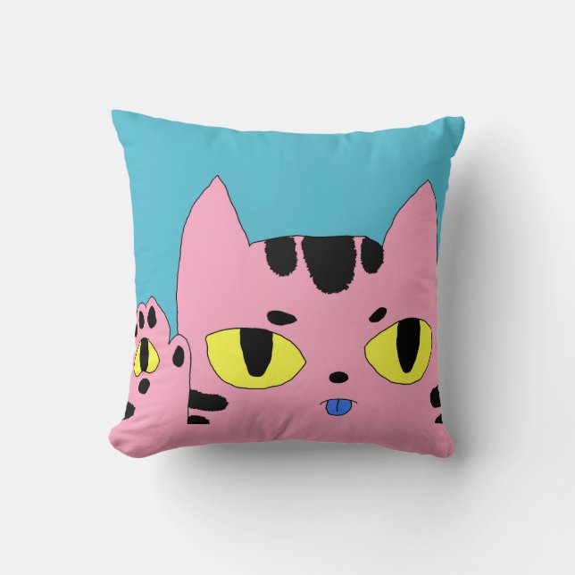 Alien Pocket Cat Throw Pillow (Front)