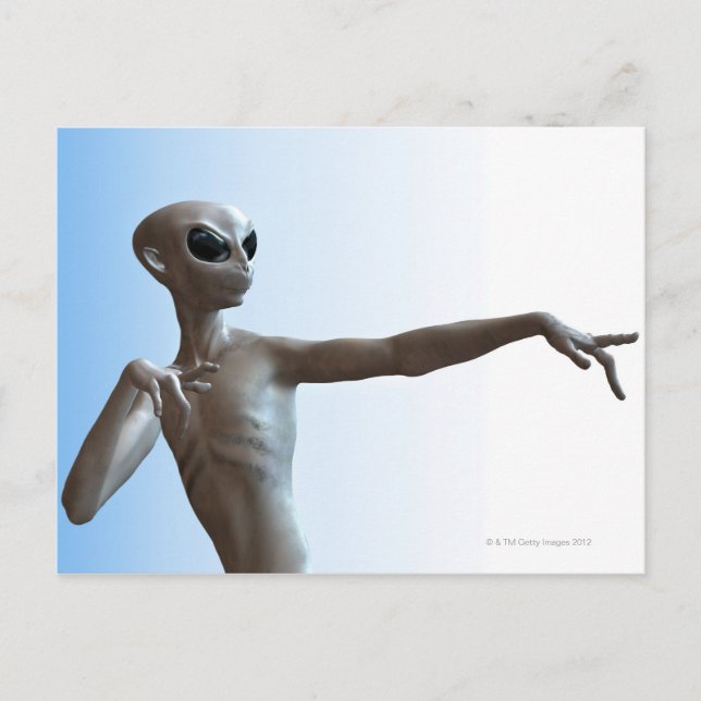 Alien Pointing Postcard (Front)