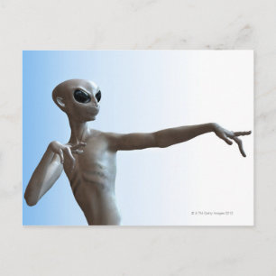 Alien Pointing Postcard