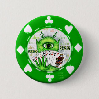 Alien Poker Chip Button