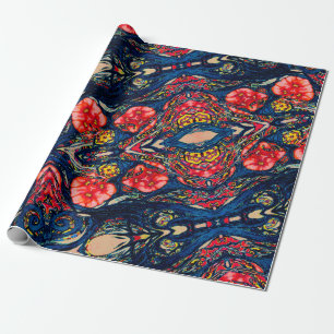 Alien Poppy Pattern Wrapping Paper
