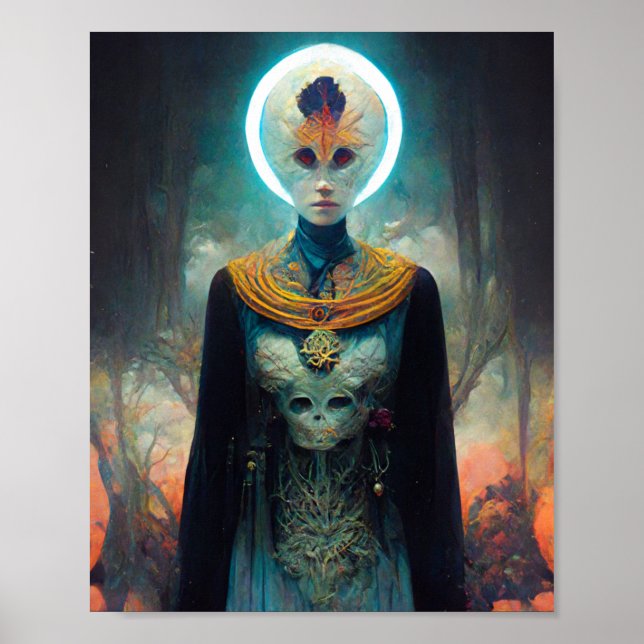 Alien Prêtre Imaginaire Sci-Fi Art Poster (Devant)