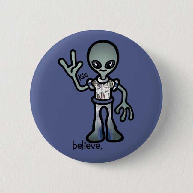 alien probe. 2 inch round button (Front)