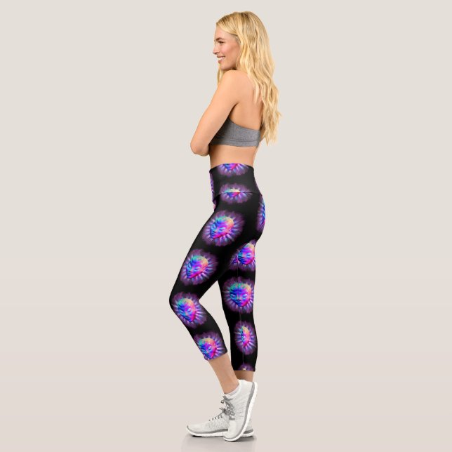 Alien Psychedelic Meditation Capri Leggings (Left)