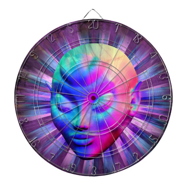 Alien Psychedelic Meditation Dartboard (Front)